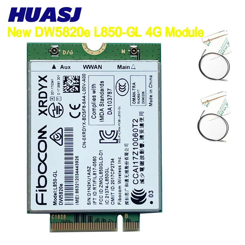 HUASJ-Módulo de tarjeta DW5820e L850-GL LTE 4G para portátil Dell, 3500, 5400, 5420, 7400