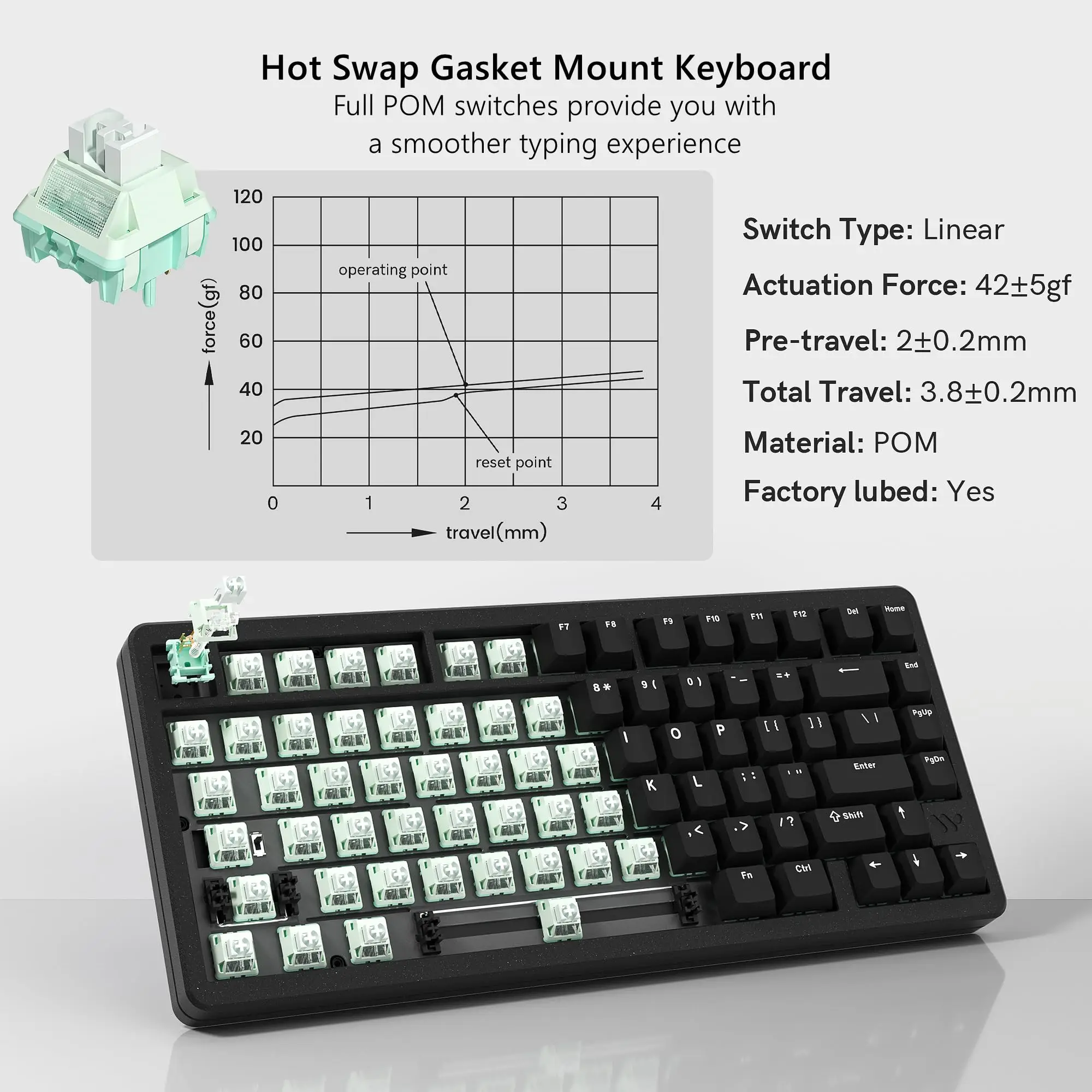 Womier negro SK75 75% trimododo carcasa de aleación de aluminio intercambio en caliente Teclado mecánico para juegos RGB teclado inalámbrico montado con junta - imagen 5