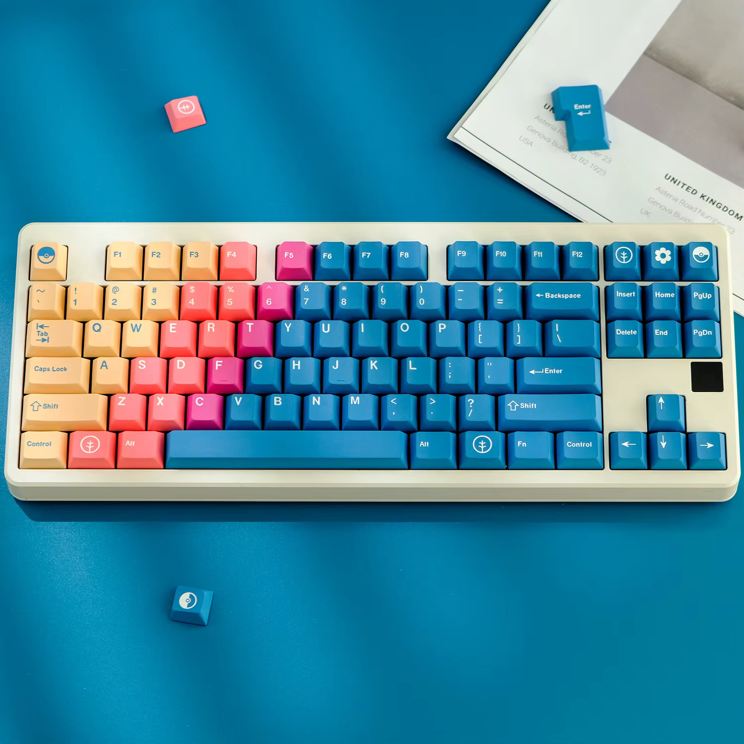 Teclas PBT Gradiente Cereza Vilebloom para Teclado Mecánico