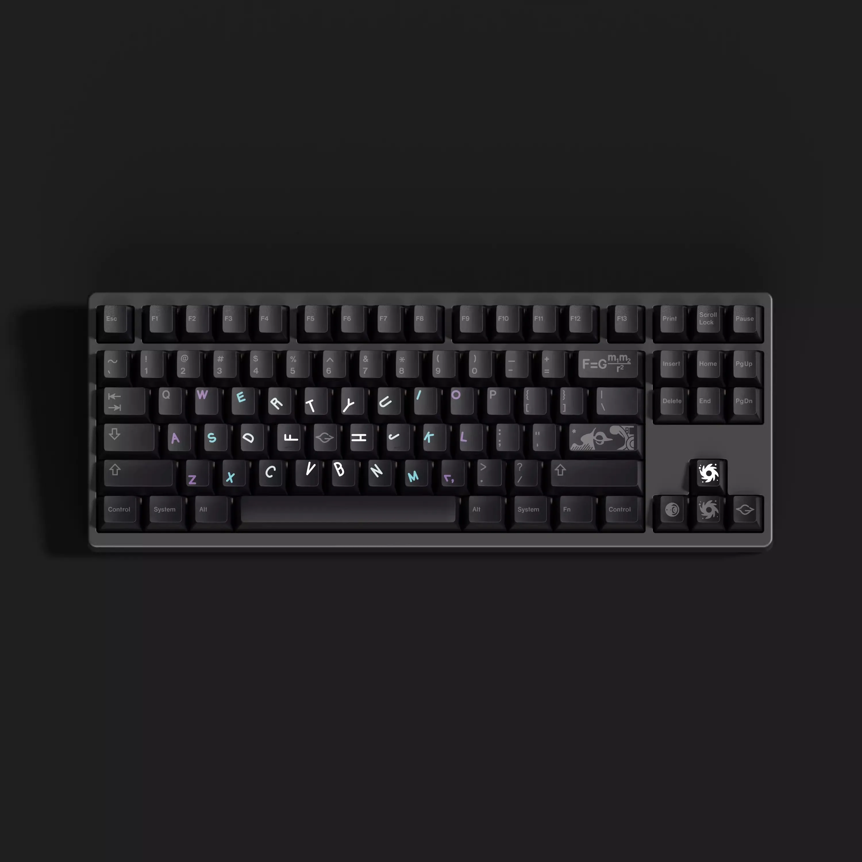 GMK-teclas PBT SINGULARITY, sublimación de tinte de perfil de cereza para teclado mecánico MX Switch, Barra espaciadora dividida doble B