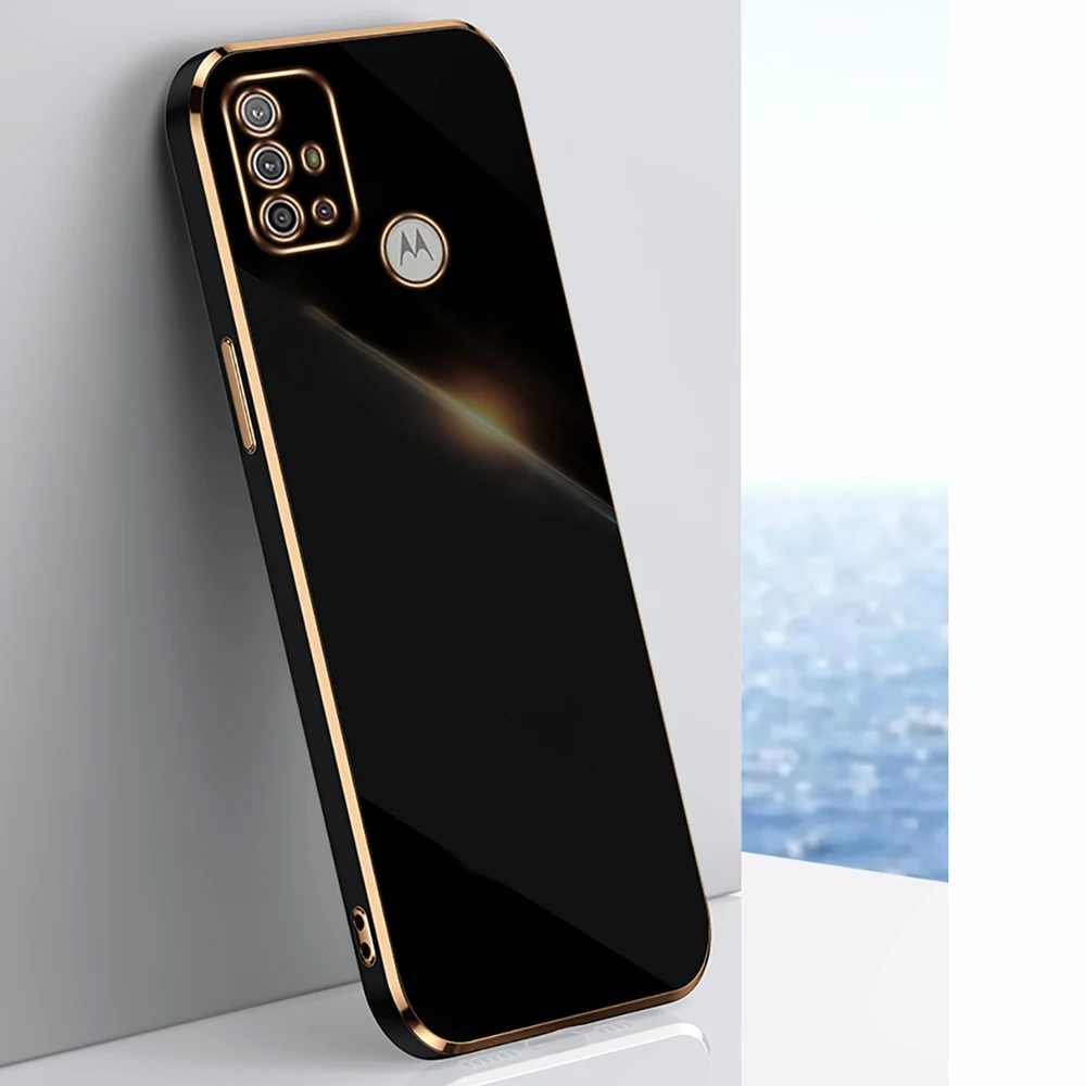 Funda de teléfono para Moto G30, cubierta suave recta chapada de lujo, cámara a prueba de golpes, Motorola E20, E30, E40, G10, G20, 30 - imagen 5