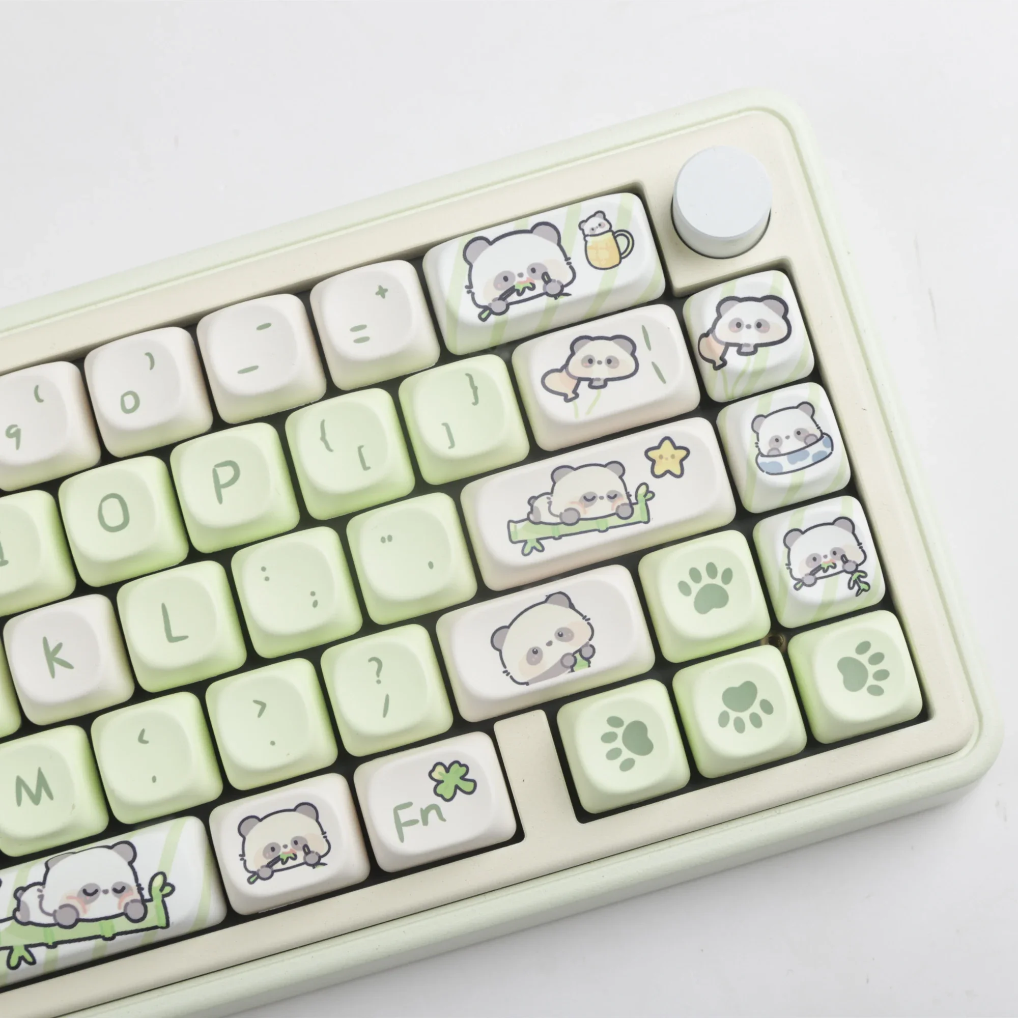 MOA perfil verde leche Panda Keycap tinte sublimación 140 teclas adecuadas para teclado mecánico 61/87/104/108 interruptor MX - imagen 3