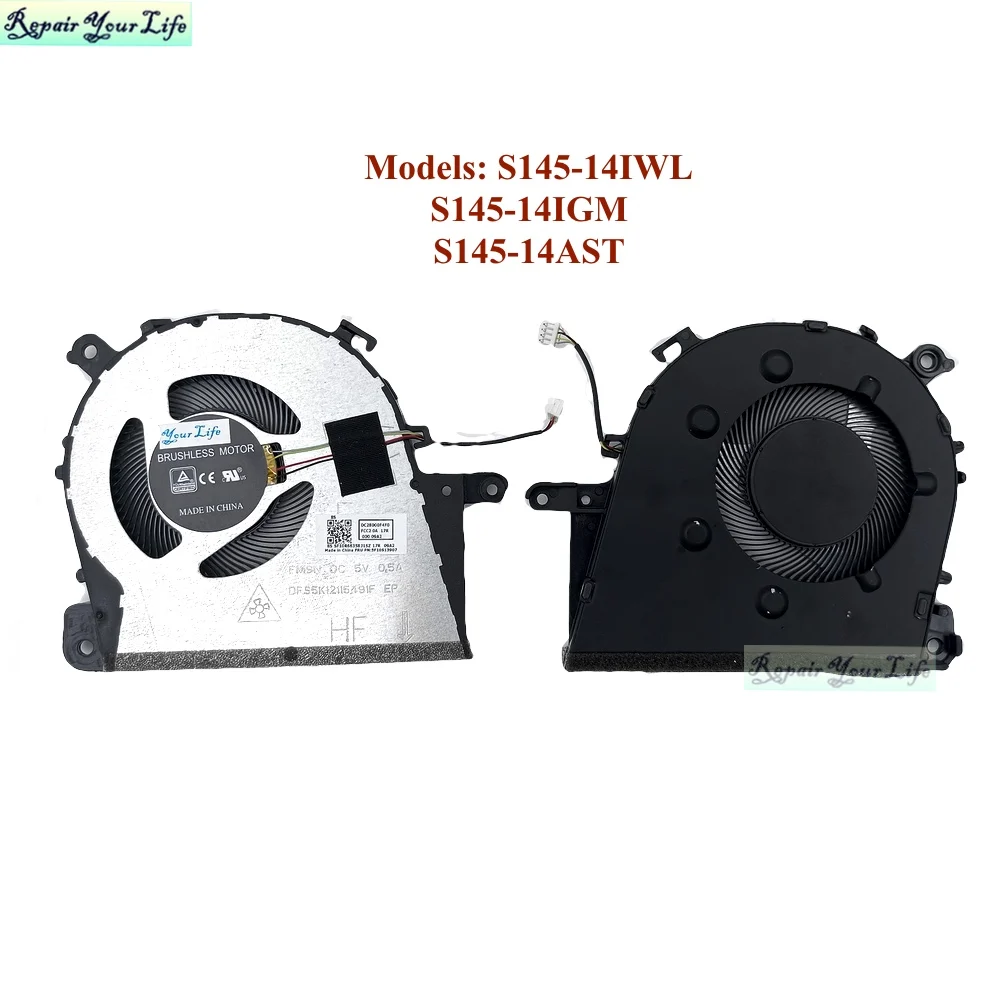 Ventiladores de refrigeración para ordenador portátil, enfriador para Lenovo IdeaPad S145-14IWL, S145-14IGM, CPU, S145-14AST, DC28000F4F0, 5F10S13907