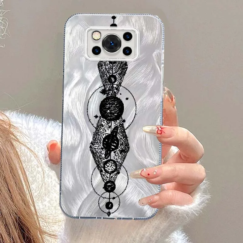 Funda artística espacial para Xiaomi Poco X3 X5 X6 X7 M3 M4 M5S M6 F5 F3 C65 C55 C75 Pro NFC textura de plumas funda de teléfono - imagen 5