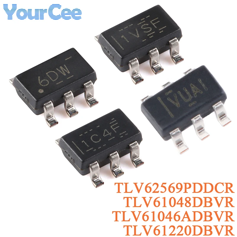 50 uds/5 uds TLV61220 TLV61220DBVR TLV61046ADBVR TLV62569PDDCR TLV61048DBVR SOT-23-6 Chip convertidor de refuerzo de voltaje