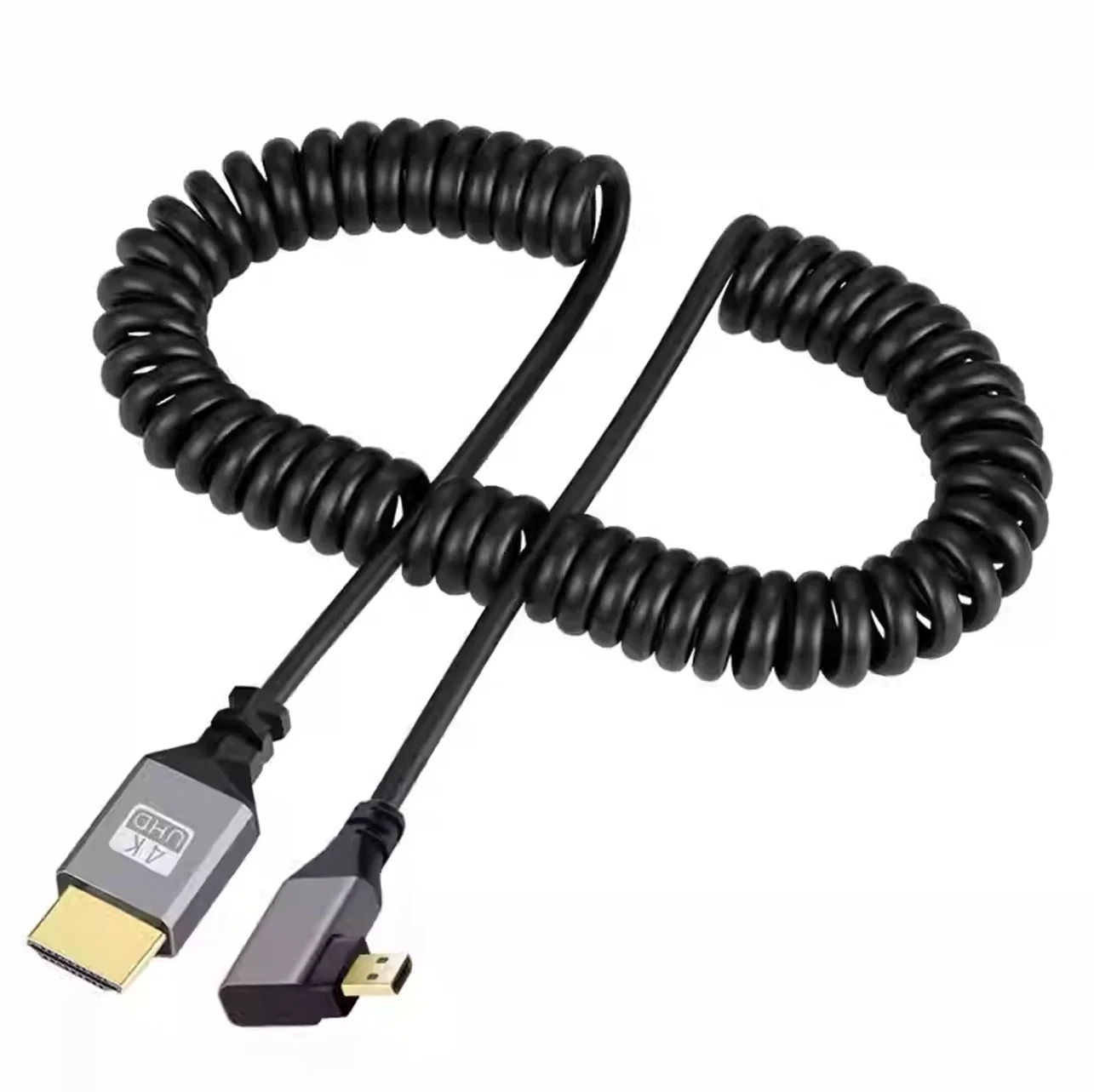 4K 60HZ Micro Mini HDMI Compatible macho a HDMI extensión en espiral Cable espiral Flexible para ordenador portátil PC DVD PS4 5 Monitor TV - imagen 5