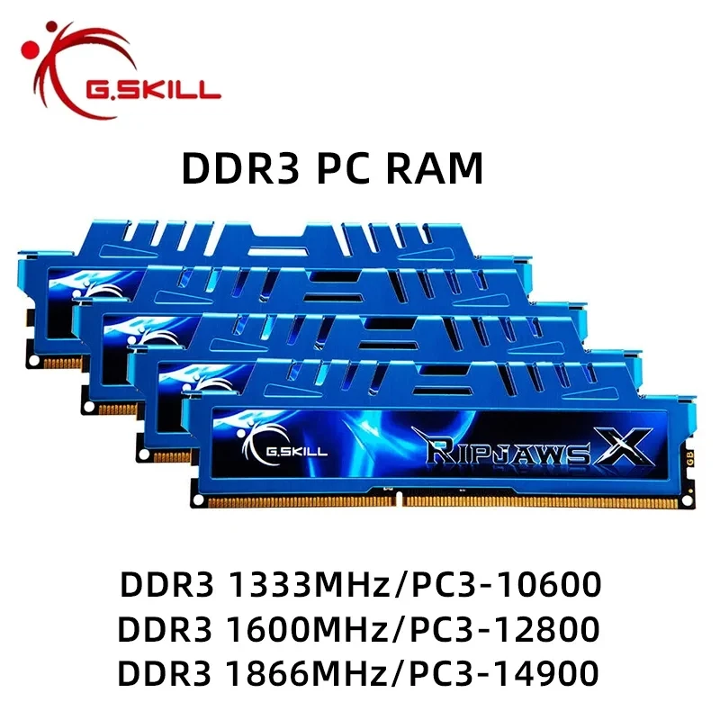 Módulo de memoria RAM de escritorio de doble canal, 2 piezas/4 piezas G.SKILL DDR3, 4GB, 8GB, 1333MHz, 1600MHz, 1866MHz, 240 pines, 1,5 V
