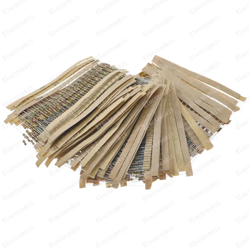 1000 unids/lote 1/4W 0,25 W resistencia de película de carbono kit surtido 2,2 ohm -2,2 M ± 5% paquete de resistencias - imagen 4