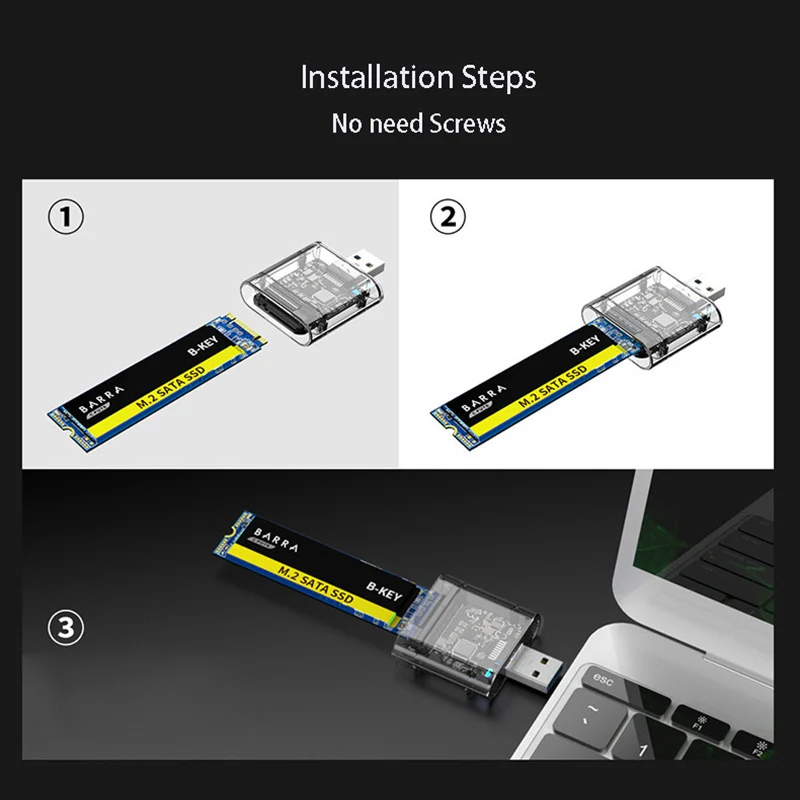 Caja externa USB3.1 SSD Gen2 10Gbps Plug Play NGFF M.2 PCIE M KEY B & M KEY caja de extensión de disco duro móvil caja de conversión - imagen 4