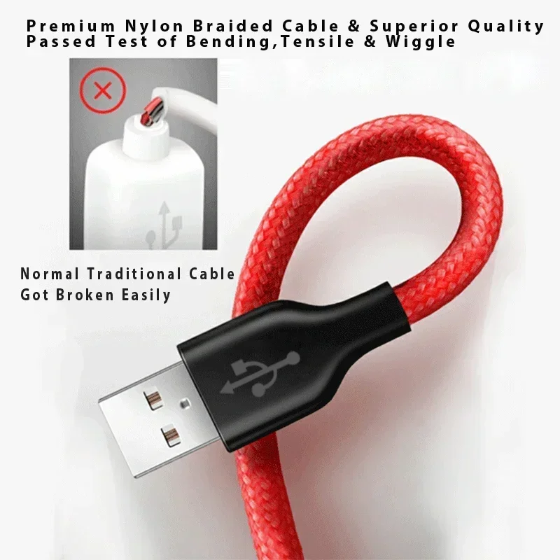 Cable USB tipo C para carga y transferencia de datos en un cable trenzado de nailon Carga súper rápida Adecuado para una amplia gama de dispositivos - imagen 5