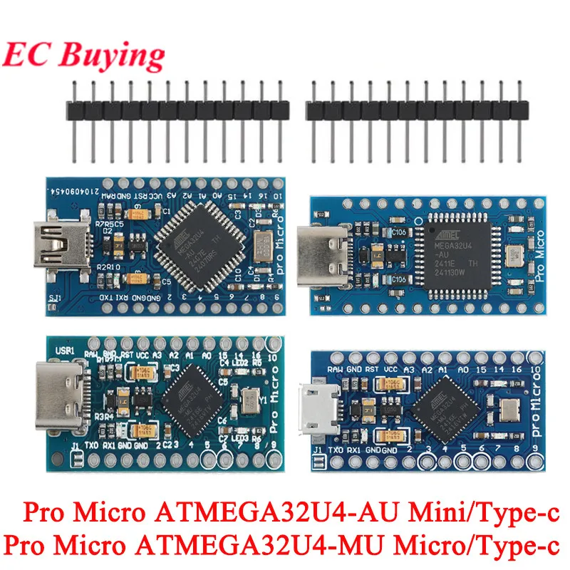 Pro Micro ATMEGA32U4 5V/16MHZ tipo c Mini módulo microcontrolador USB para arduino Leonardo R3 Pin Header reemplazar ATmega328 - imagen 2