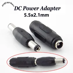 Adaptador de conector de alimentación macho a hembra, 5,5x2,1mm, CC, enchufe, barril de 12V/24V para cámara de seguridad CCTV, tira LED