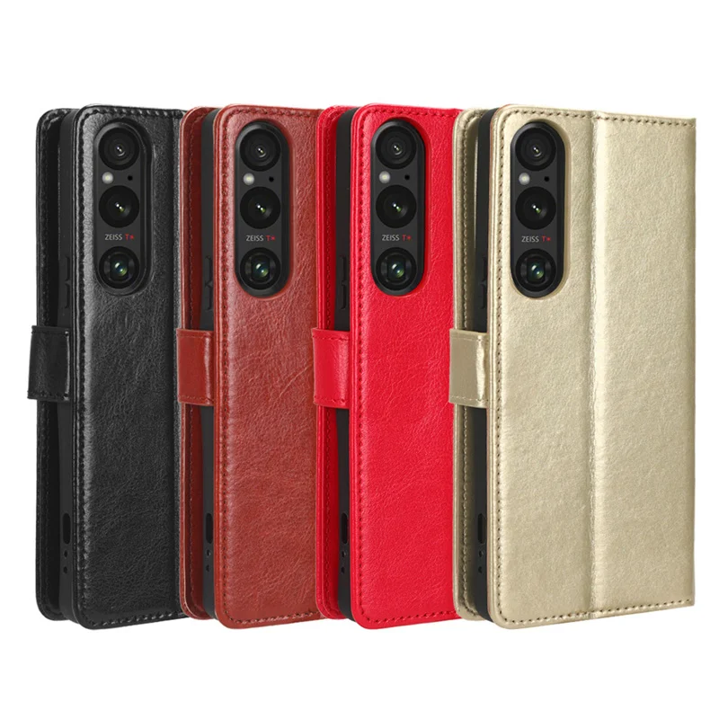 Funda de cuero con tapa para Sony Xperia 1 VI 10 V VI 5 III, cartera con ranuras para tarjetas, soporte, Coque - imagen 2