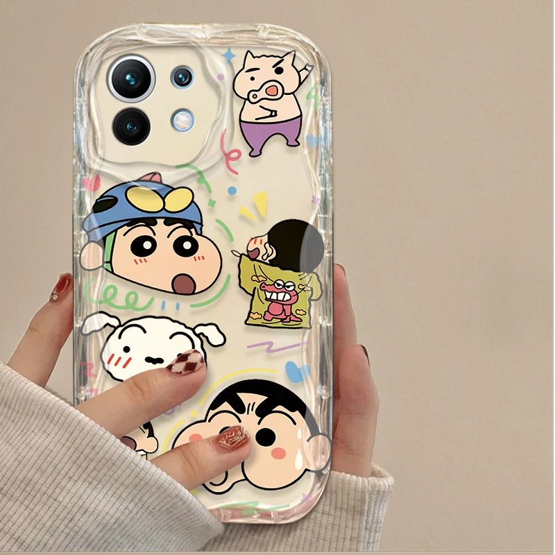 C-Crayon S-ShinChan Wave funda para Xiaomi 14T 13T 12T 13 12 11 11i Lite 5G 10T POCO X5 X6 Pro X3 NFC X4 GT F3 F4 F5 F6 M6 M5S C65 - imagen 4