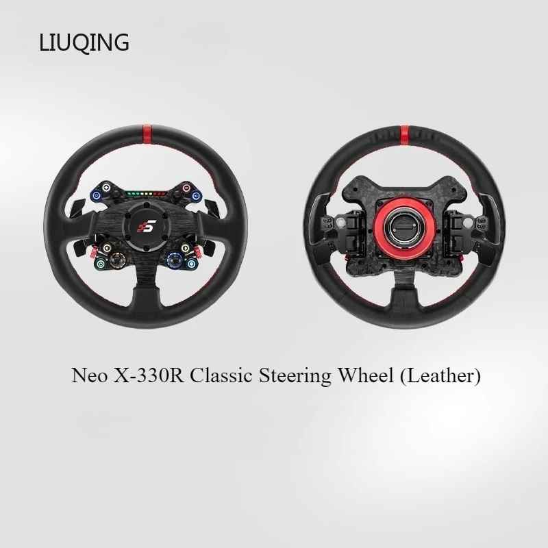 Simagic Neo X-330R X-350W X-330T X-310G Volante clásico /Drift/Rally/ GT Volante de carreras redondo con cuero y anillo rojo - imagen 2
