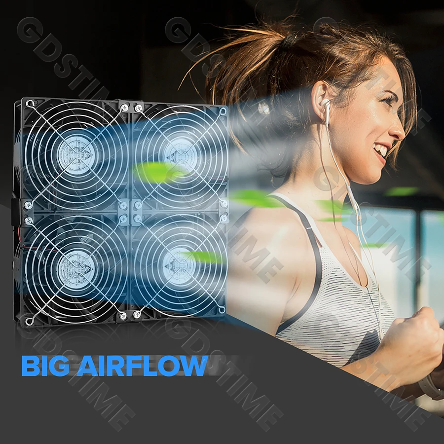 Gdstime-ventilador de gran volumen de aire de alta velocidad, 120mm, CC de 12V, 220V, máquina de minería Btc, ventilador de gabinete de estación de trabajo, Enfriador de servidor violento 12038 - imagen 3