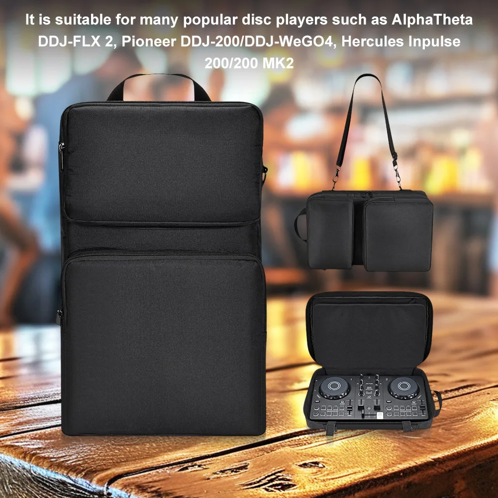 Bolsa de almacenamiento portátil con correa ajustable para el hombro, bolsa de transporte de viaje para DJ para Pioneer DDJ-200/DDJ-WeGO4 para AlphaTheta DDJ-FLX2 - imagen 3