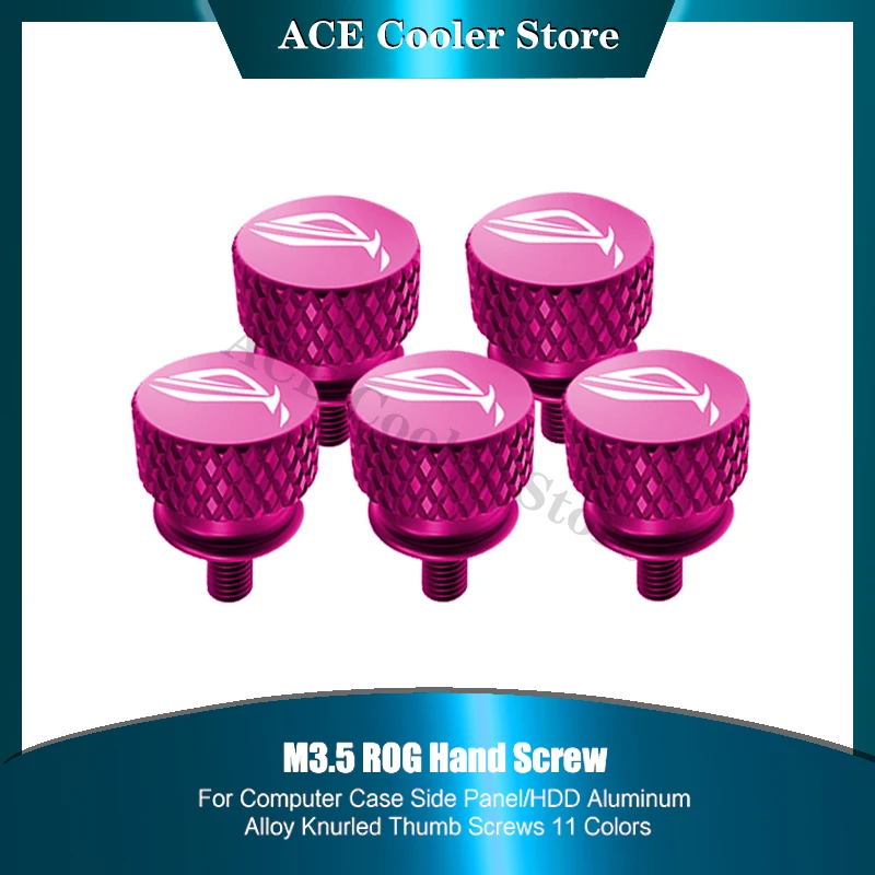 Tornillo de mano M3.5 con logotipo personalizado, tornillos moleteados de aleación de aluminio para Panel lateral de caja de ordenador/HDD, 11 colores, 5 piezas - imagen 2