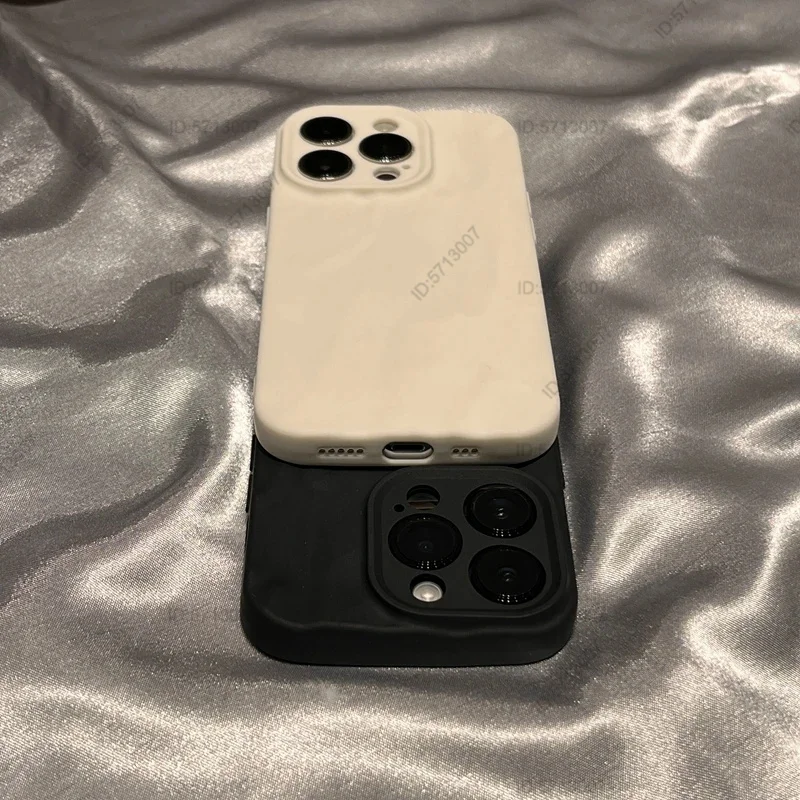 Moda silicona pliegue arruga teléfono caso para iPhone 14 13 12 11 15 pro Max suave casos a prueba de golpes parachoques cubierta teléfono accesorios - imagen 5