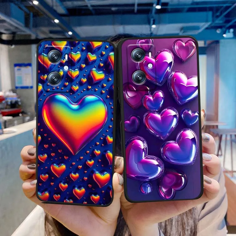 Funda de teléfono con forma de corazón de amor y arte de Color de lentejuelas para Xiaomi Redmi 12 13C 12C 13 10C 9T A2 9A 9C 7A Note 10S 8T 10 9 8 Pro 4G 5G negro - imagen 4