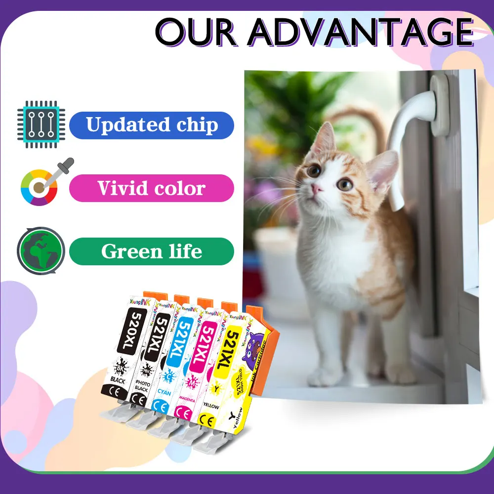 Cartuchos de tinta PGI 520XL 521XL para impresora Canon PGI 520 CLI 521 Compatible PIXMA IP3600 IP4600 IP4700 MP540 MP550 MP560 MP620 - imagen 5