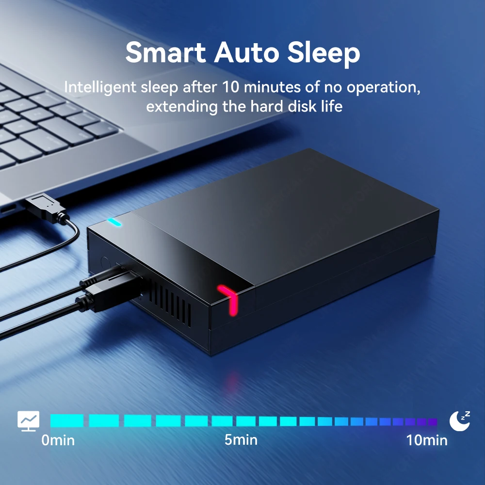 Herramienta JEYI: convertidor de carcasa de HDD SATA de menos de 2,5/3,5 pulgadas con suspensión automática inteligente, tasa de transferencia USB 3,0 de 5 Gbps para SSD SATA - imagen 3