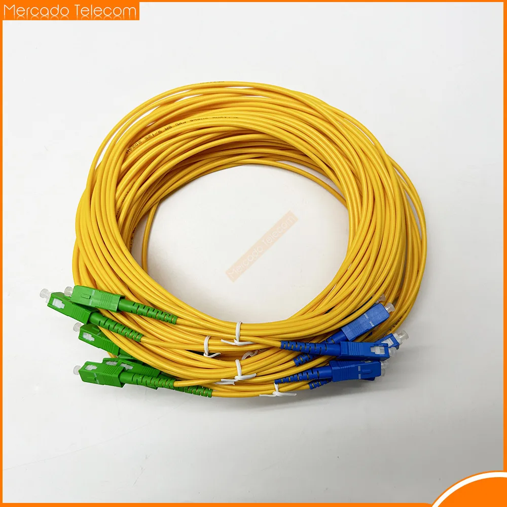 1M/2M/3M/5M 10 unids/lote SC /APC-SC/UPC Cable de conexión de fibra óptica monomodo 9/125 G652D LSZH Cable de puente de fibra óptica FTTH