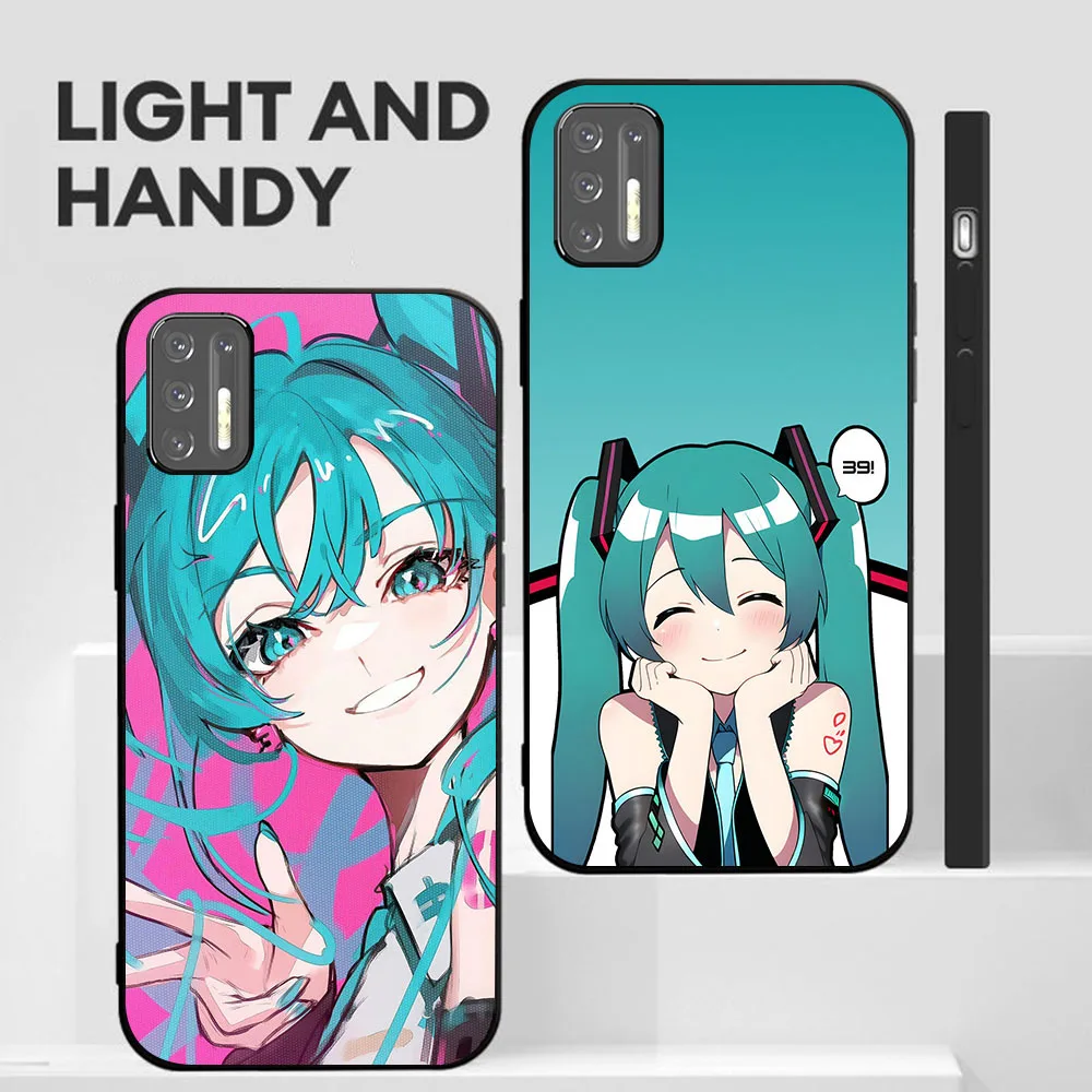 BD-32 Hatsune Mikus funda negra para Moto G9 E7 E7i G Plus Power Play Edge 20 Pro - imagen 3