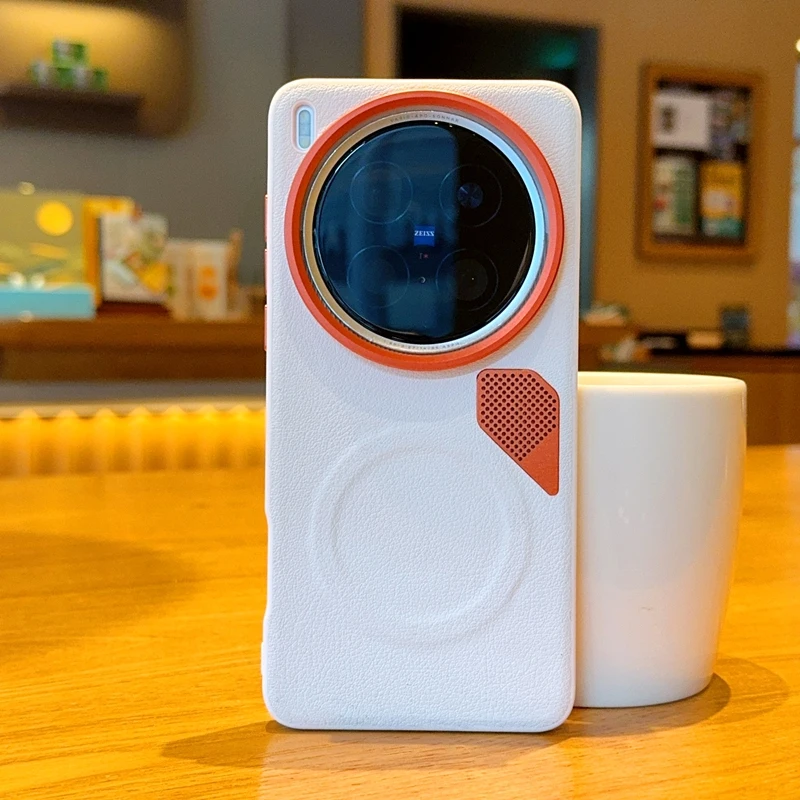 Para VIVO X200 Ultra funda dura de PU magnética de carga inalámbrica funda protectora trasera para VIVO X200 Pro Mini X200S carcasa de teléfono - imagen 3