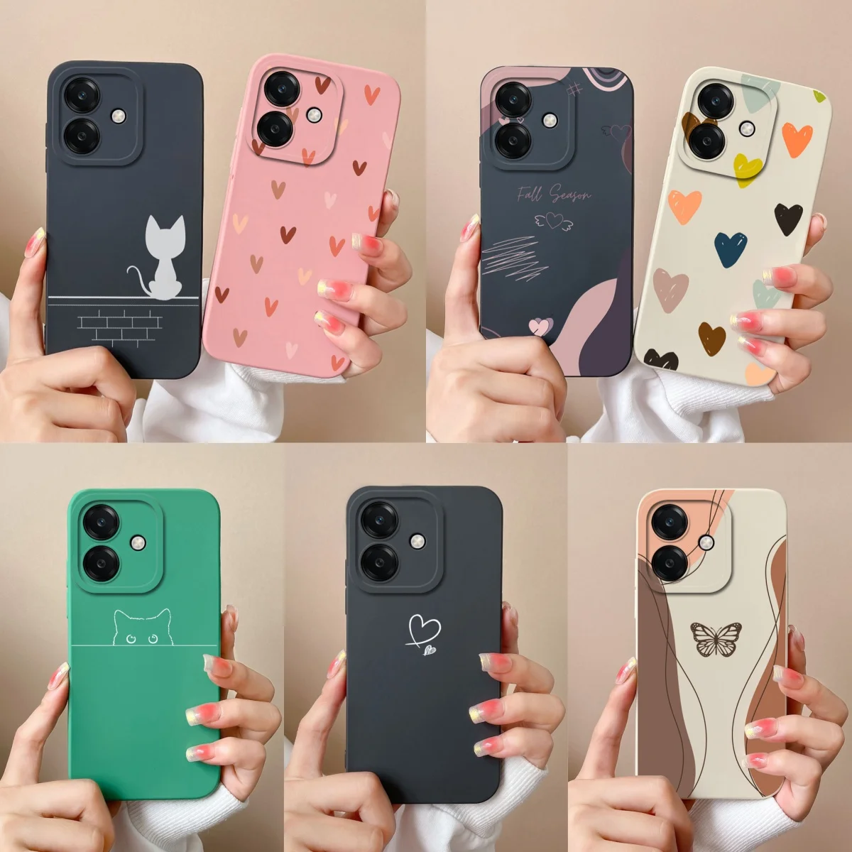 Para Oppo A40 A40m A60 funda amor corazón mariposa suave silicona líquida contraportada para Oppo A 40 OppoA60 carcasa de teléfono de alta calidad