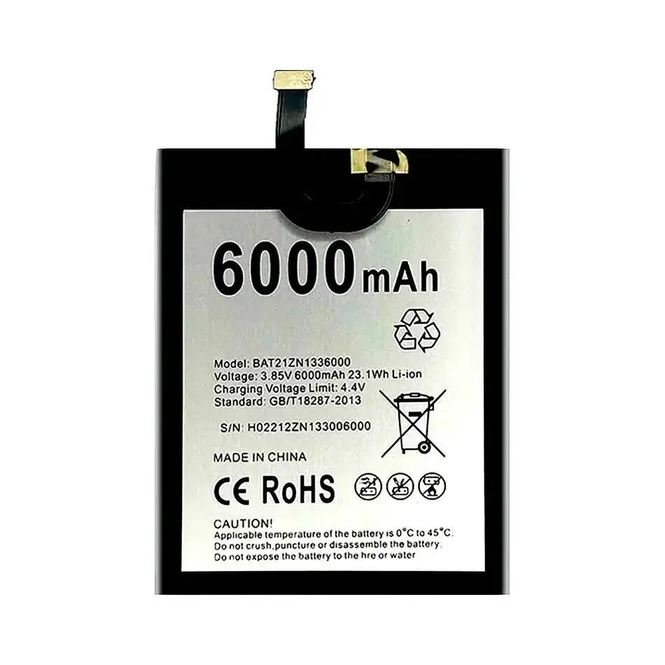 Para Doogee V20 BAT21ZN1336000 batería de teléfono móvil de alta compatibilidad buen rendimiento de baja temperatura 6000Mah - imagen 2