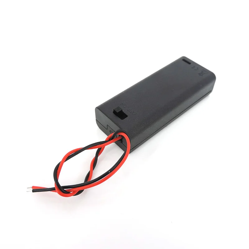 Caja de soporte para batería AAA de 2 ranuras, 4,5 V, 2x1,5 v, cables de CC de 2 pines, cubierta de interruptor de encendido/apagado, contenedor de batería estándar diy - imagen 4