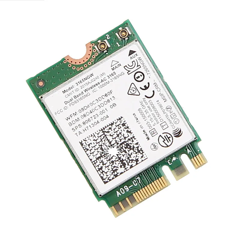 Tarjeta wi-fi inalámbrica de doble banda, 2,4G/5Ghz, 433Mbps, Intel 3165, NGFF, 802.11ac, 3165NGW, M.2, WLAN, Bluetooth 4,0, M2 - imagen 2