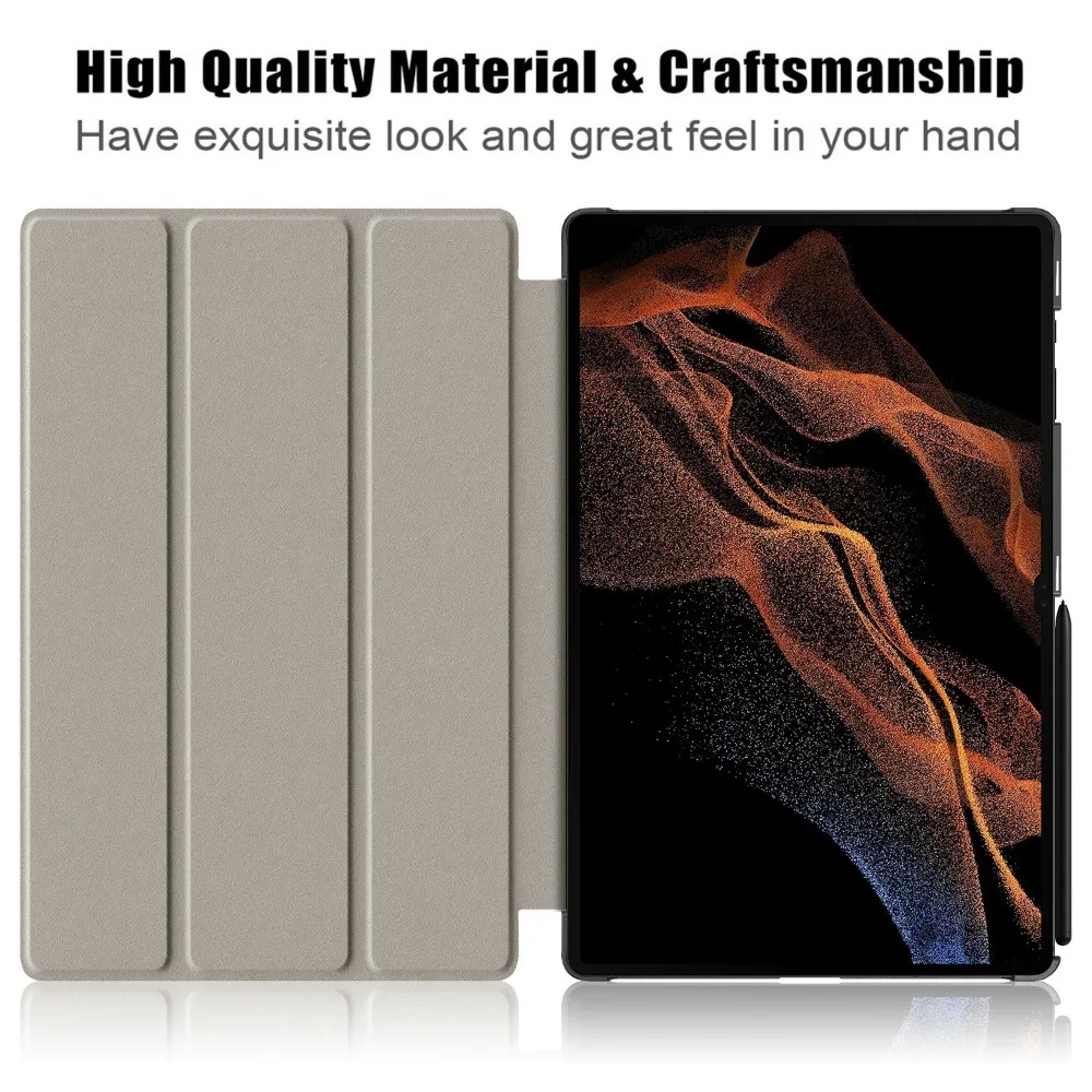 Para Samsung Galaxy Tab S8 ultra 14,6 soporte plegable funda inteligente para Galaxy Tab S9 ultra 14,6 X910 X916 x918 tableta niños verde - imagen 5