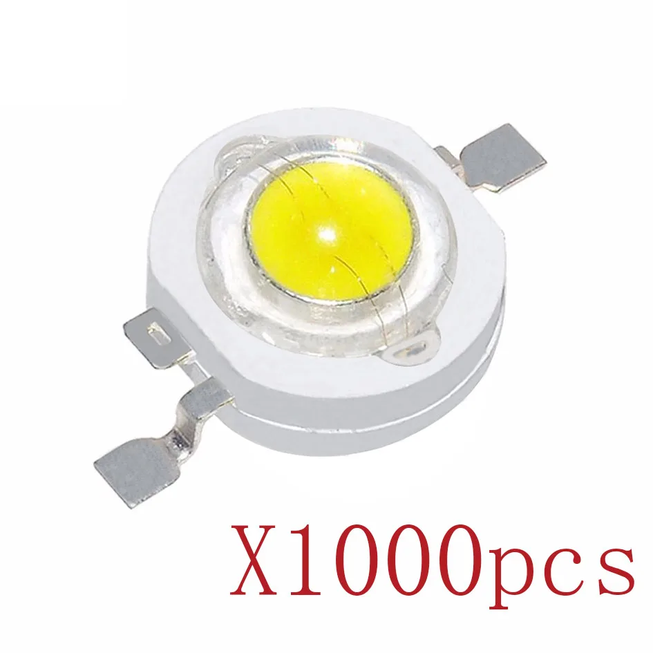 1000 Uds 3W cuentas led de alta potencia 1W 3,2-3,4 V 3,6-3,9 V SMD Chip diodos LED para bombilla DIY cuentas de luz blanco frío cálido azul verde - imagen 2