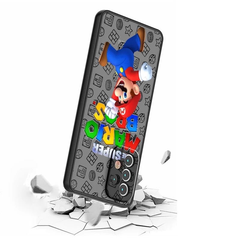 S-Super m-marios b-bros lindo esmerilado translúcido para Samsung Note 20 A35 A03 A54 A31 A22 A34 A14 A24 A04 A55 5G TPU funda de teléfono - imagen 3