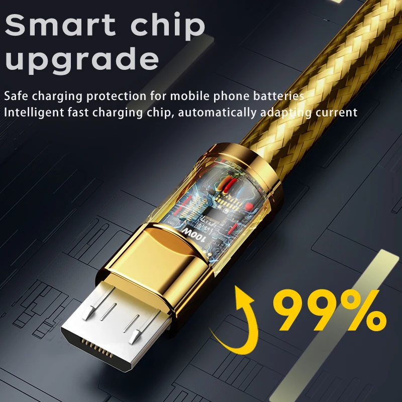 Cable de carga rápida Micro USB 100 A macho A Micro B para Xiaomi VIVO, Huawei, Honor, Samsung, Cable de datos de teléfono de alta velocidad, 2,0 W, 3A - imagen 2