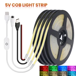 Tira LED COB RA90 Flexible – Luz Cálida Rojo Azul Rosa para Hogar