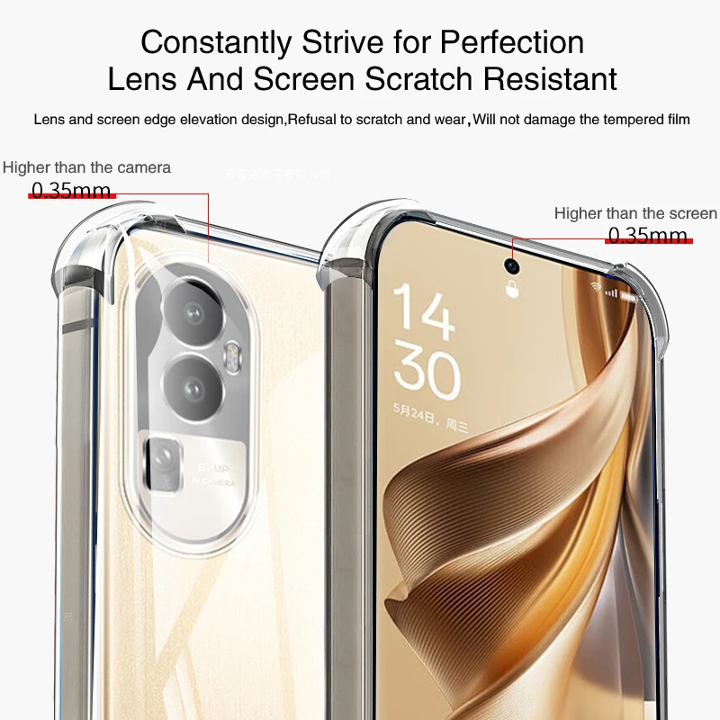 OPPO Reno 10 Pro Plus 5G Funda Silicona Airbag TPU Transparente – Lujo - imagen 2