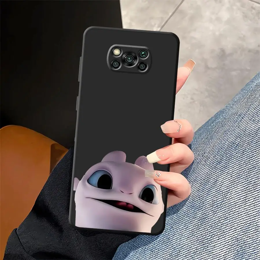 Funda de teléfono suave negra para Xiaomi Poco C40 C50 F1 M3 M4 M7 Pro C71 M5 C61 X3 X4 X5 X7 Pro C75 F3 lindo dragón de dibujos animados - imagen 3