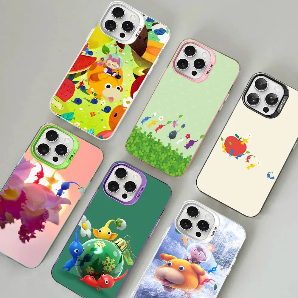 P-PIKMIN 4 funda de teléfono para iPhone 17 16 15 14 13 12 11 Pro MAX mate a prueba de golpes trasera anticaída cubierta mate - imagen 3