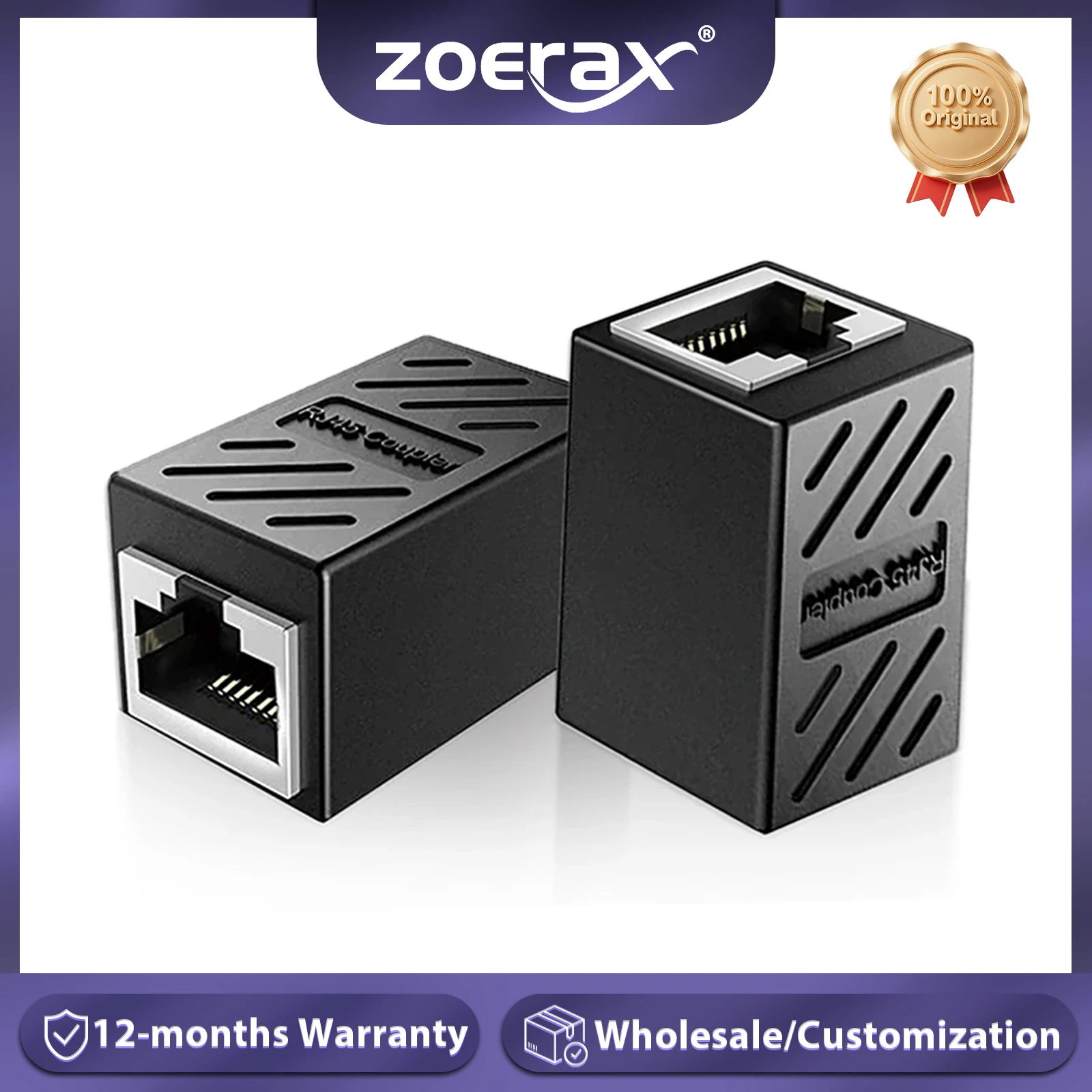 ZoeRax RJ45 Cat6 Cat5e acoplador Keystone 1000Mbps hembra a hembra extensor Ethernet adaptador de Cable de red conector de Cable LAN