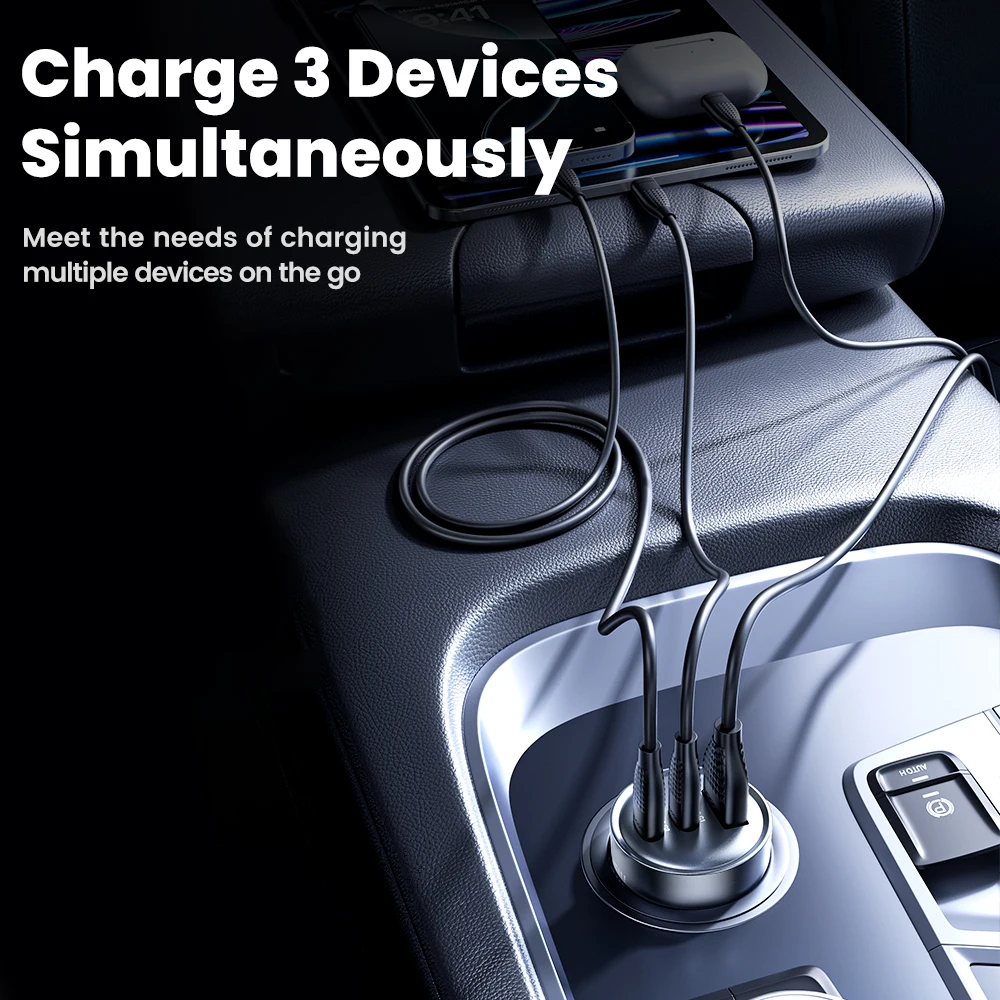 Toocki 65W cargador de coche PD 35W carga rápida para iPhone 16 15 14 Samsung S24 AFC USB C cargador de teléfono de coche para Xiaomi Huawei Realme - imagen 3