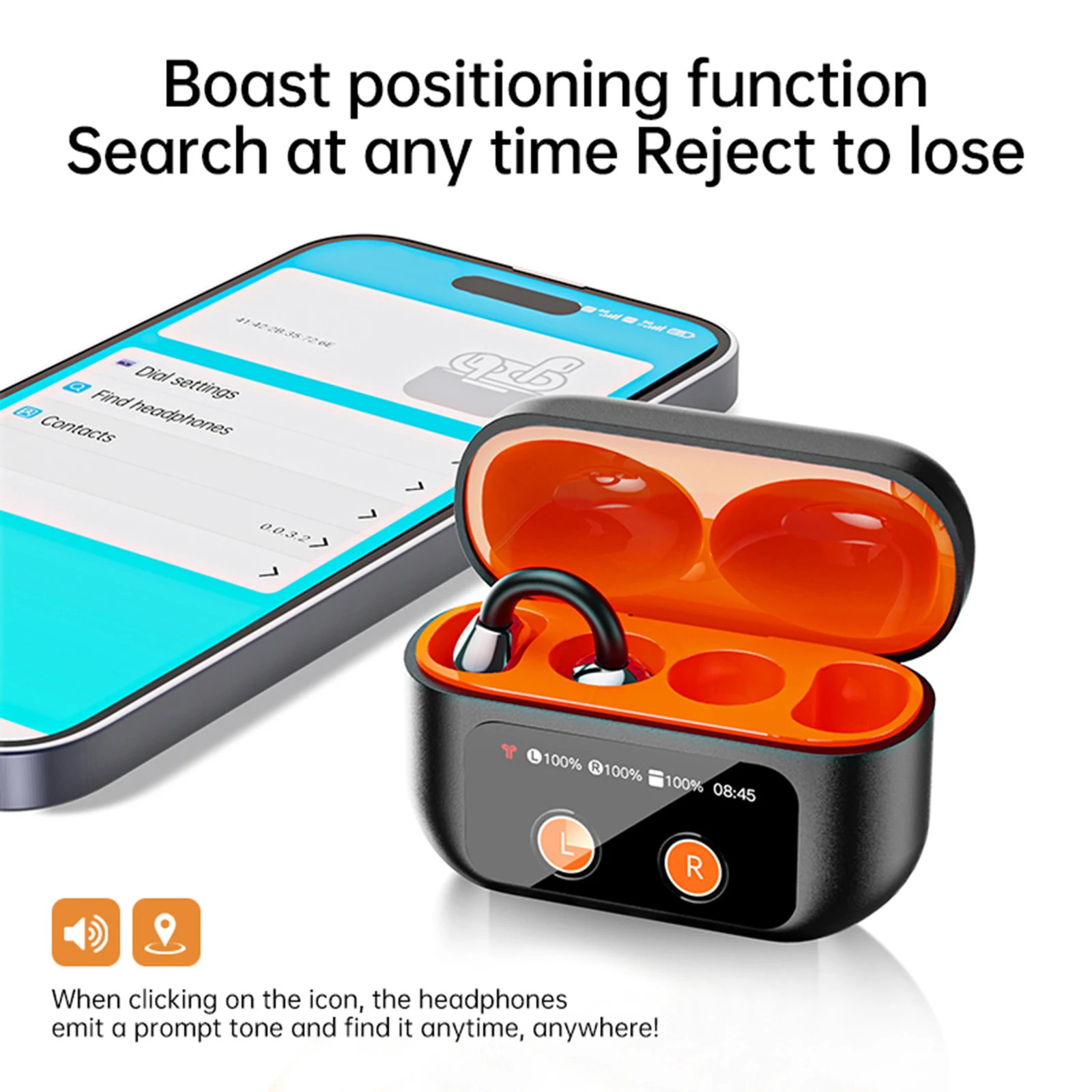 Auriculares inalámbricos con Clip de oreja abierta BT 6,0, auriculares de Fitness con micrófono incorporado, pantalla táctil inteligente a Color para deportes y Fitness - imagen 3