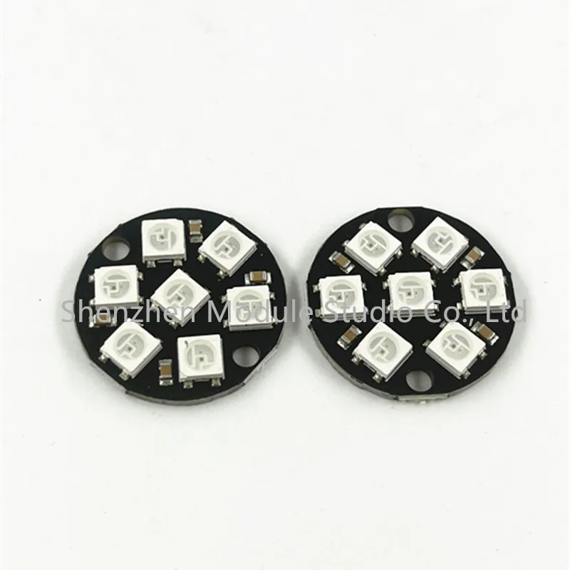 1 Uds. LED RGB WS2812 5050 de 7 bits con controlador a todo color incorporado Placa de desarrollo Circular de luz de Color - imagen 2