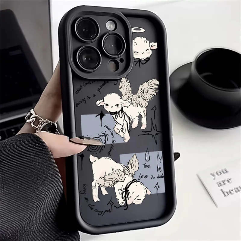Funda de teléfono de silicona Angel Sheep para Xiaomi Redmi Note 14 13 12 Pro Plus 12S 12 11S 11 10S Redmi 13C cubierta suave de caramelo a prueba de golpes - imagen 2