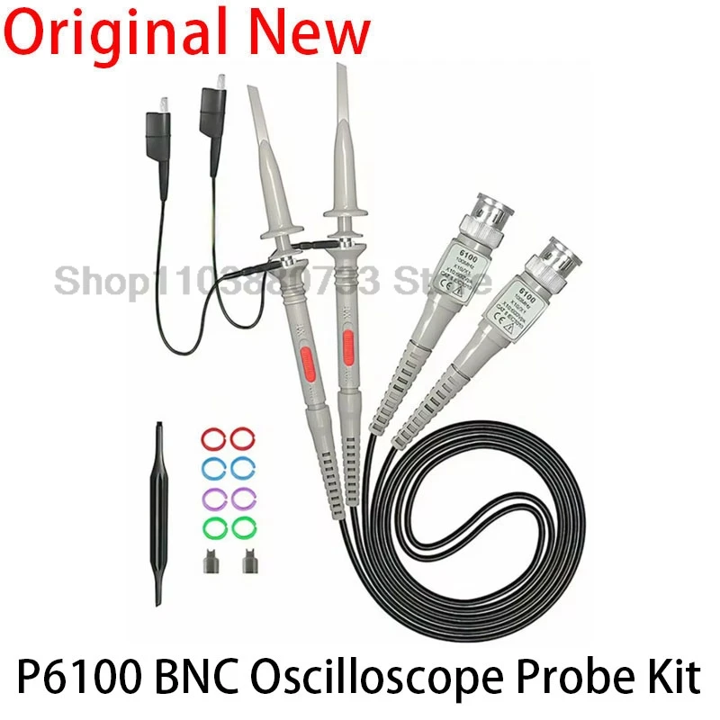 1 uds/2 uds P6100 BNC Kit de sonda de osciloscopio 100MHz 1X 10X Mayitr analizador de alcance de alta precisión sondas con pinza de cocodrilo cables de prueba