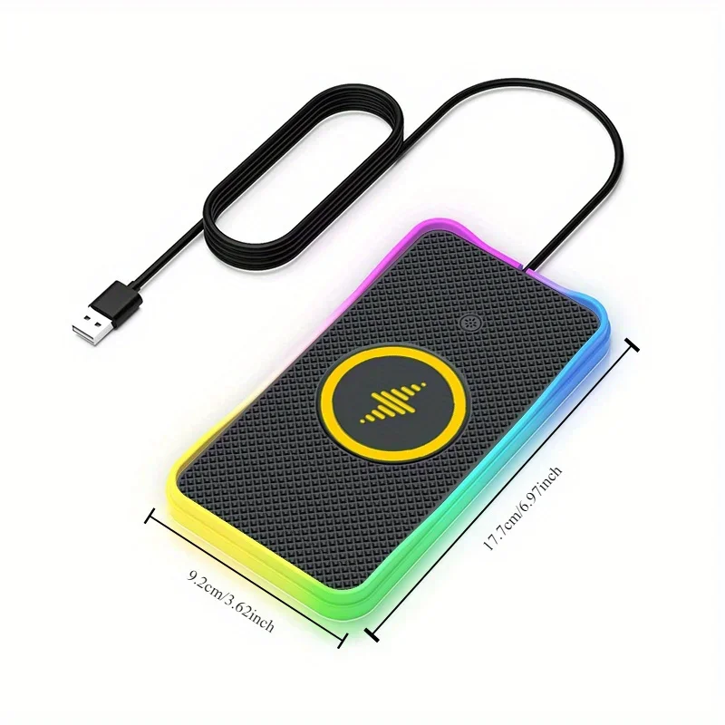 Almohadilla de carga inalámbrica para coche, luz RGB de 30W para iPhone 15, 14, 13, 12, 11, Samsung S23 S22 Xiaomi, USB-A inalámbrico rápido, almohadilla de carga para teléfono - imagen 5