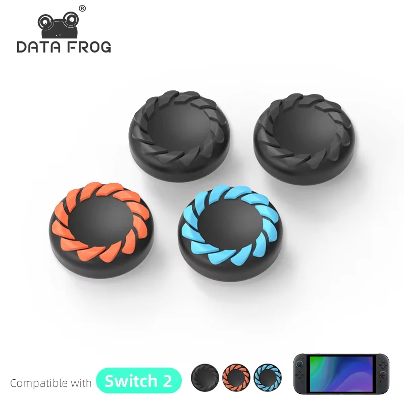 Tapas de agarre para pulgar DATA FROG, tapa Joy-Con para controlador de interruptor 2, accesorios de agarre protectores antideslizantes de silicona