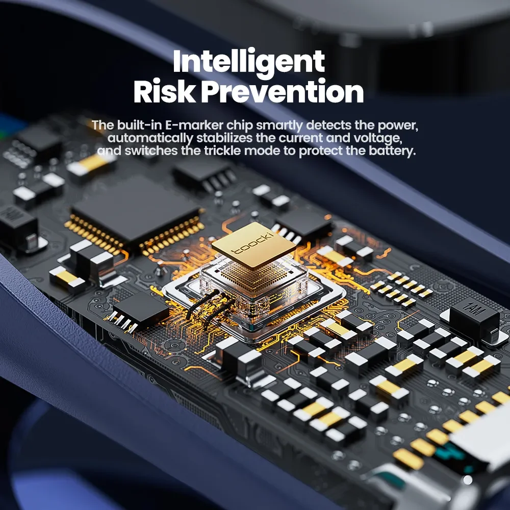 Toocki-Cable USB tipo C de carga rápida, dispositivo de datos con pantalla Digital, de 100W, 6A, para MacBook, Xiaomi, Realme y Samsung - imagen 5